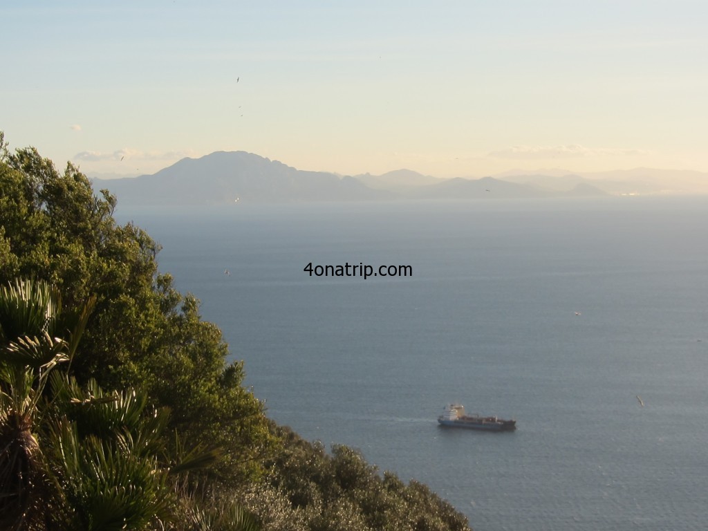 View of Africa from top of Rock of Gibraltar