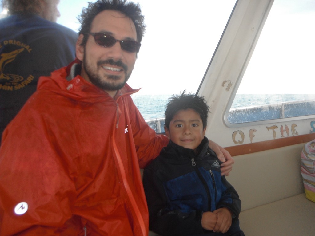 Dave and Luie in dolphin boat cabin