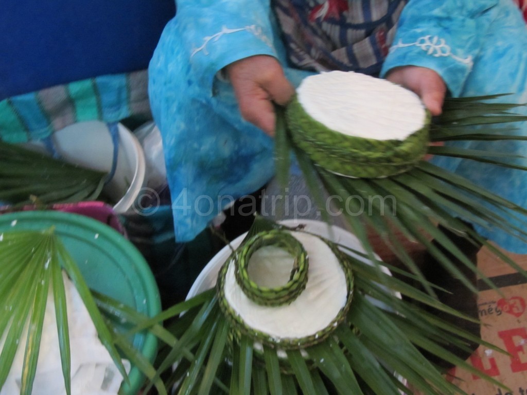 Moroccan goat cheese wrapped in palm leaves