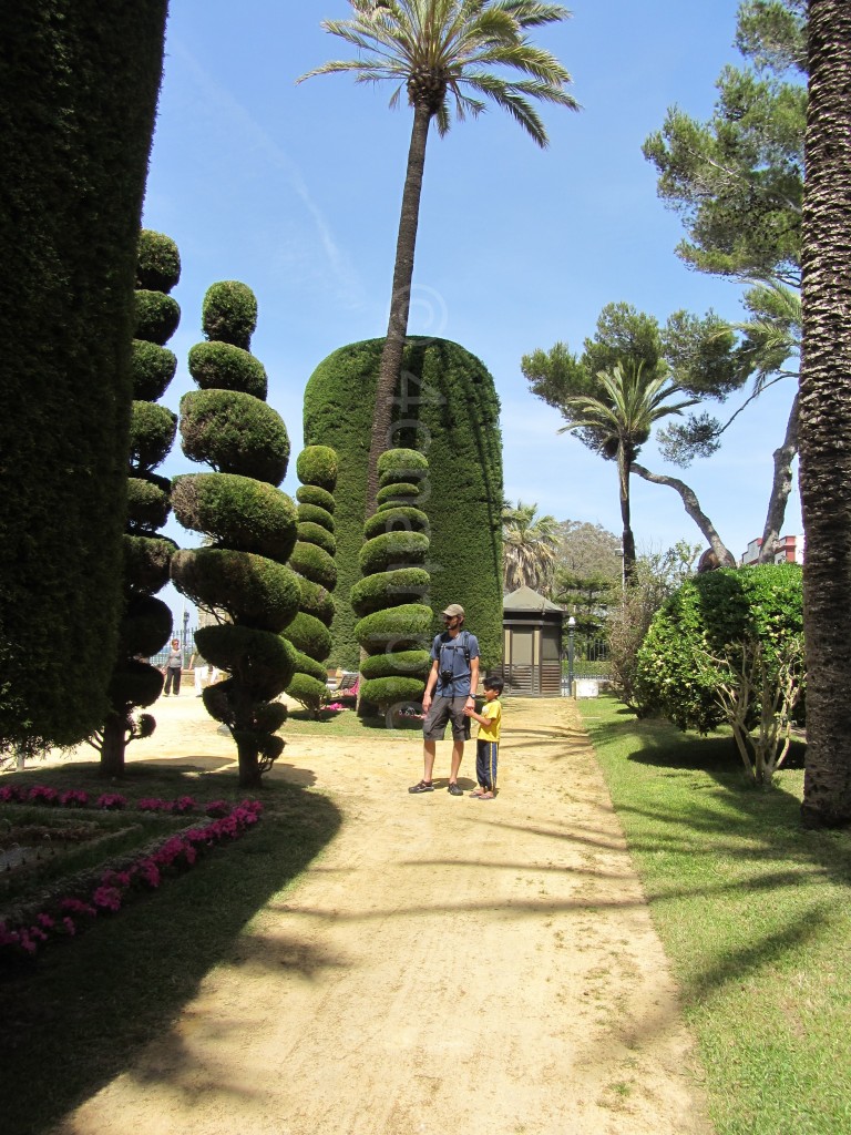 Walking through park in Cadiz, Spain