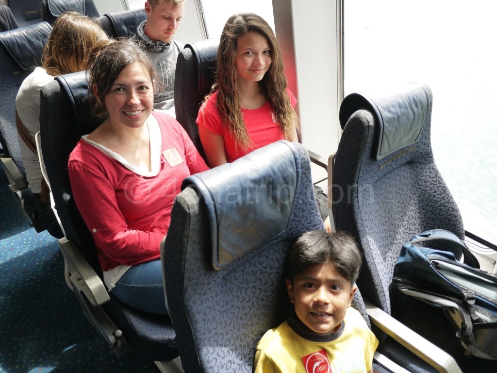 The family on the ferry to Tangier