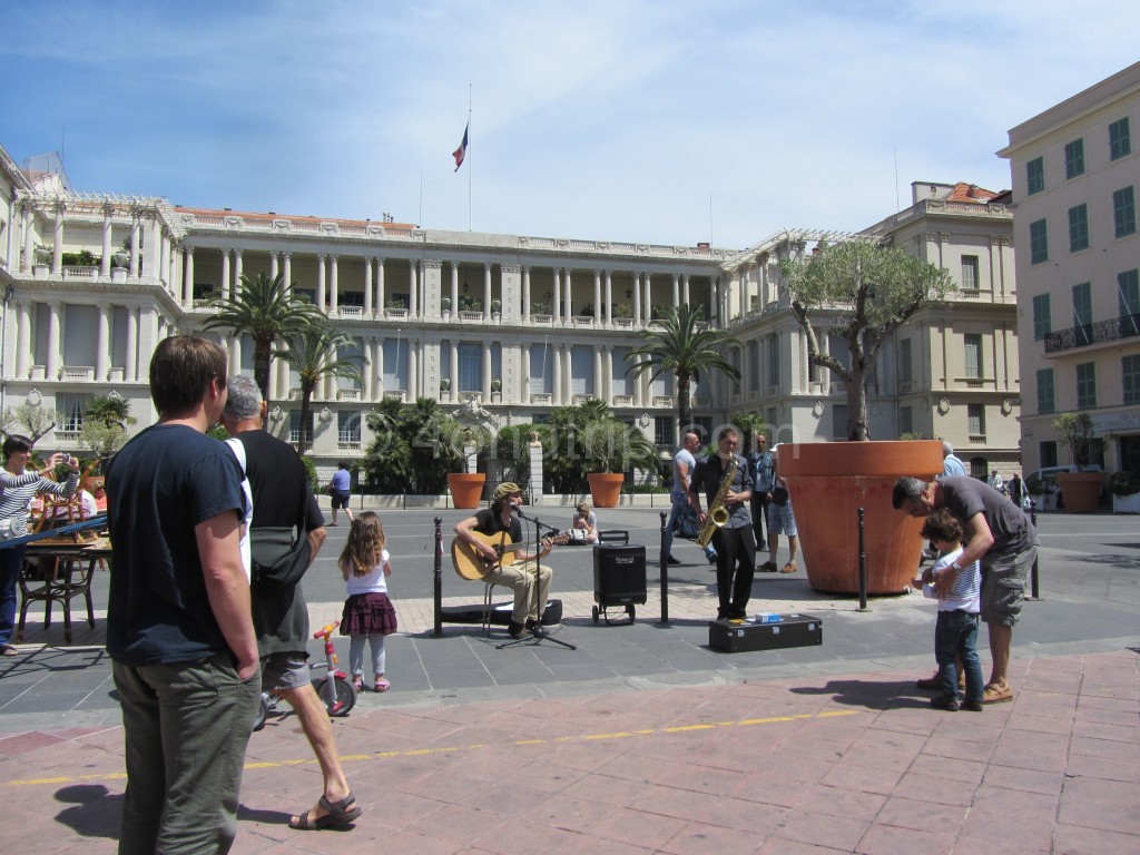 band at Flower Market in Nice France