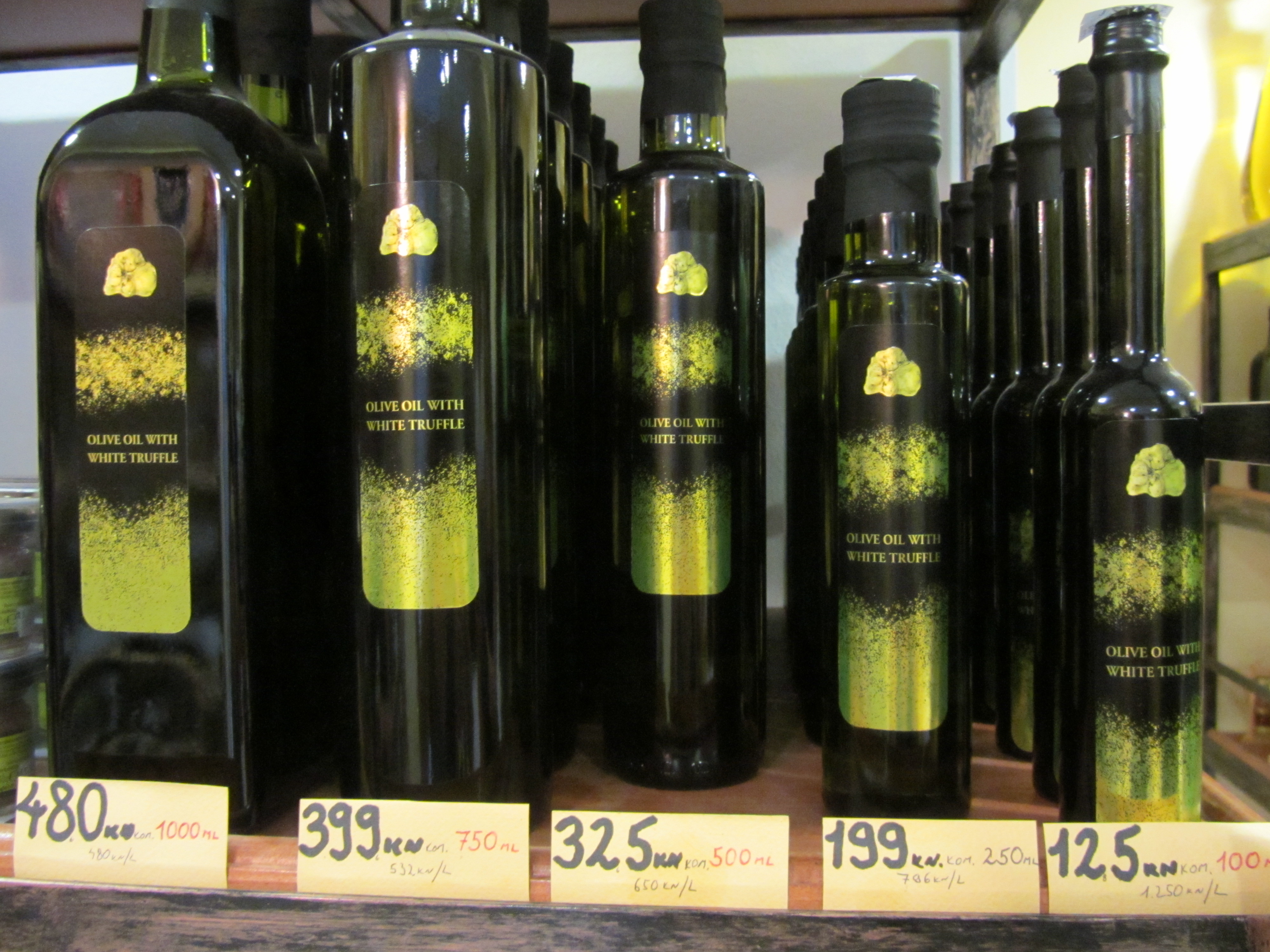 Tasting olive oil with white truffle in Motovun Croatia