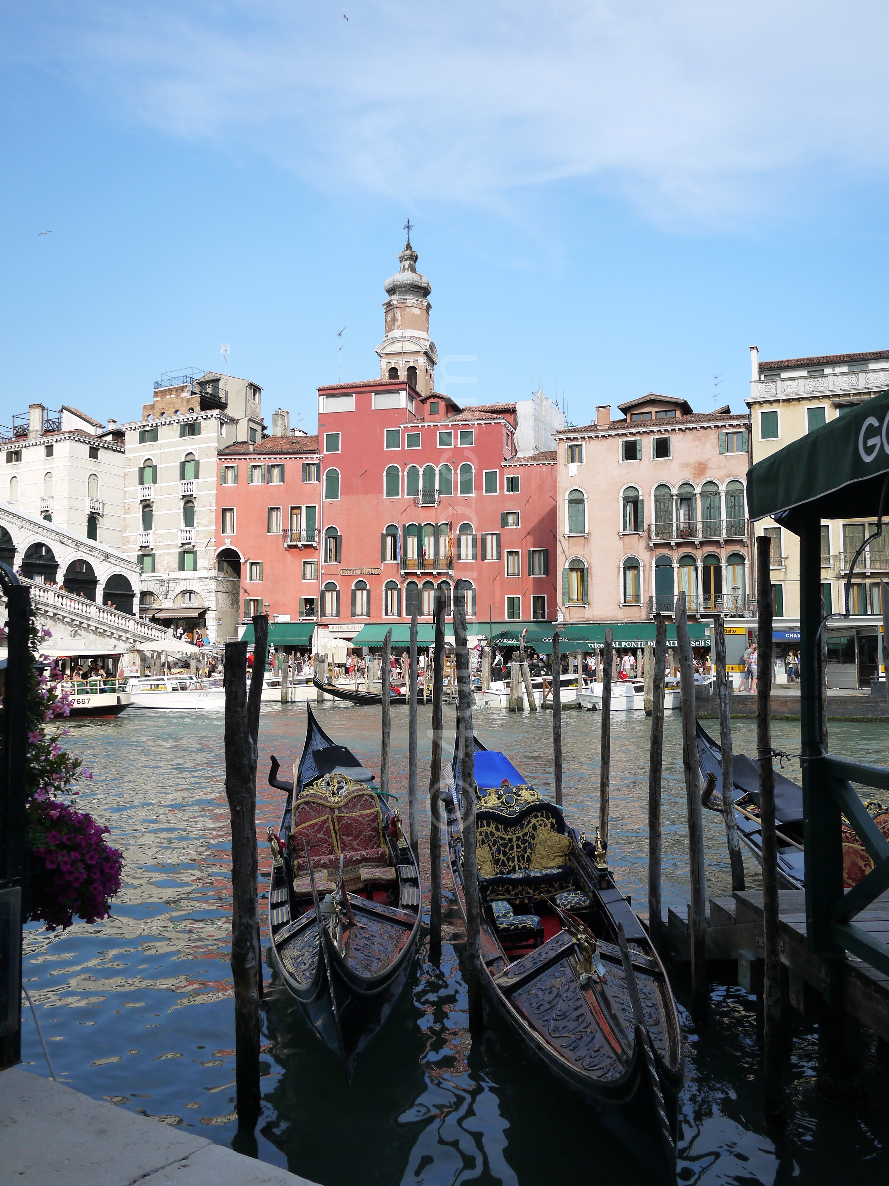 Gondolas along the canal