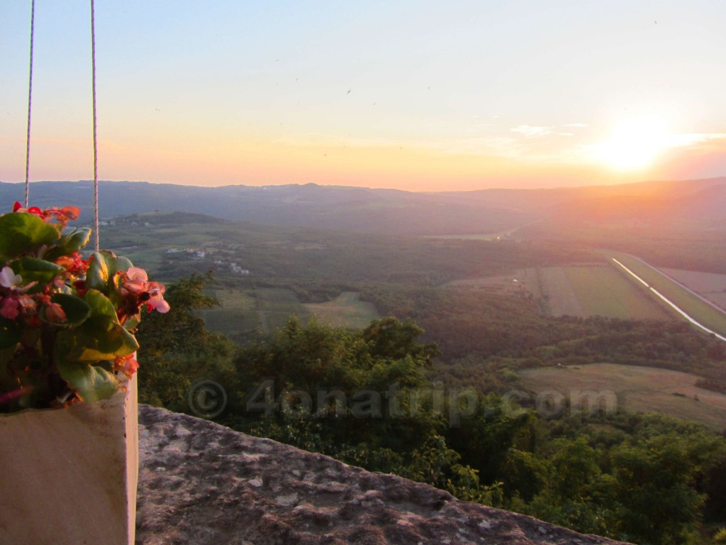 sunset view from Motovun