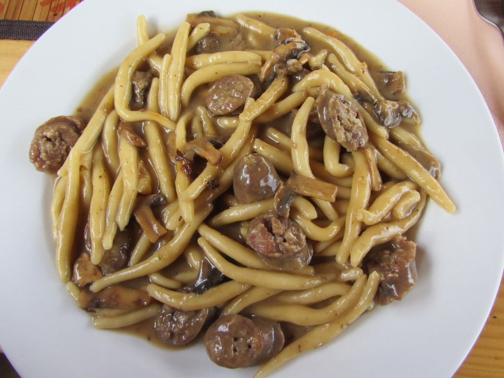 pasta with sausage and mushrooms Bale, Croatia