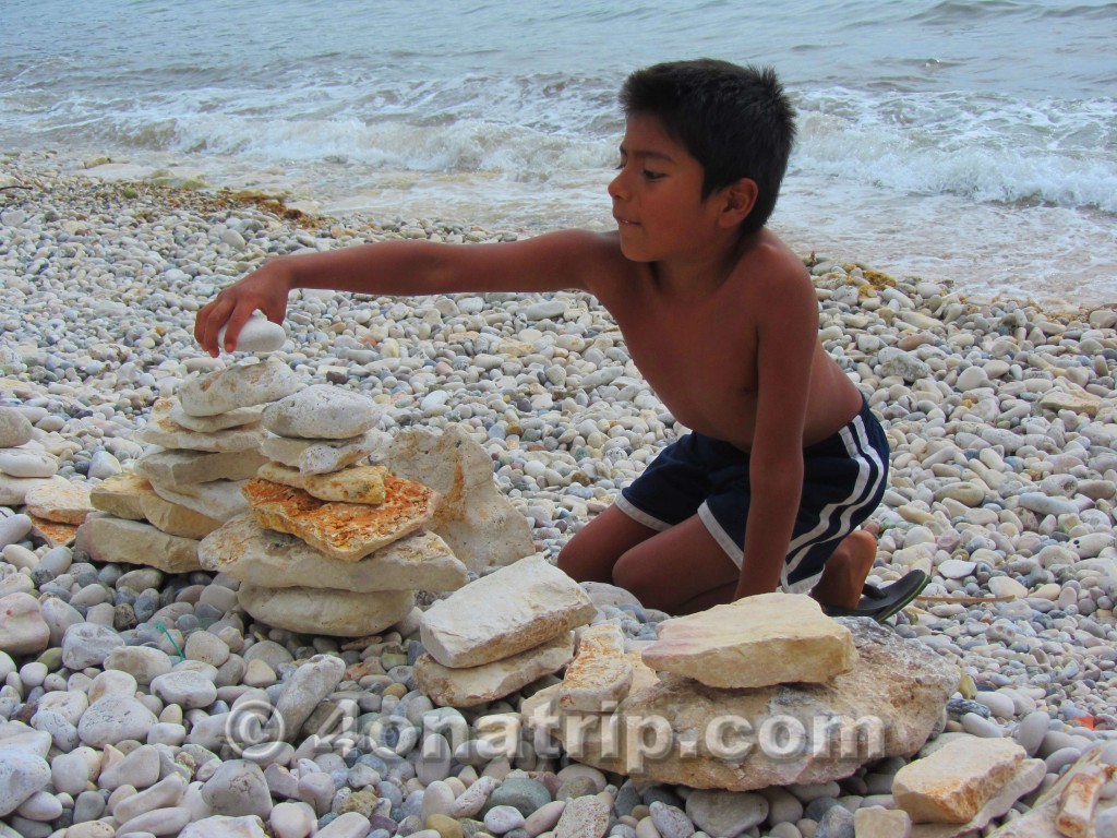  stacking rocks Beach day Croatia