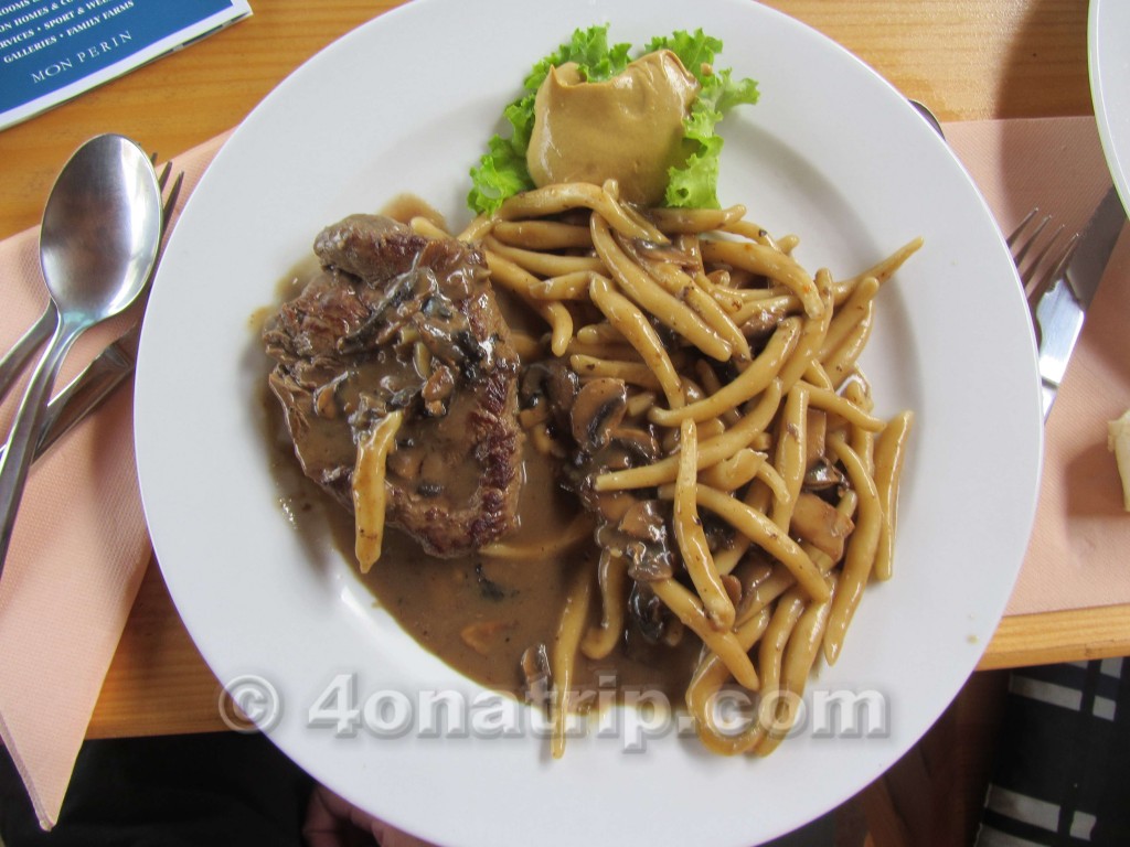 beefsteak with pasta Bale, Croatia