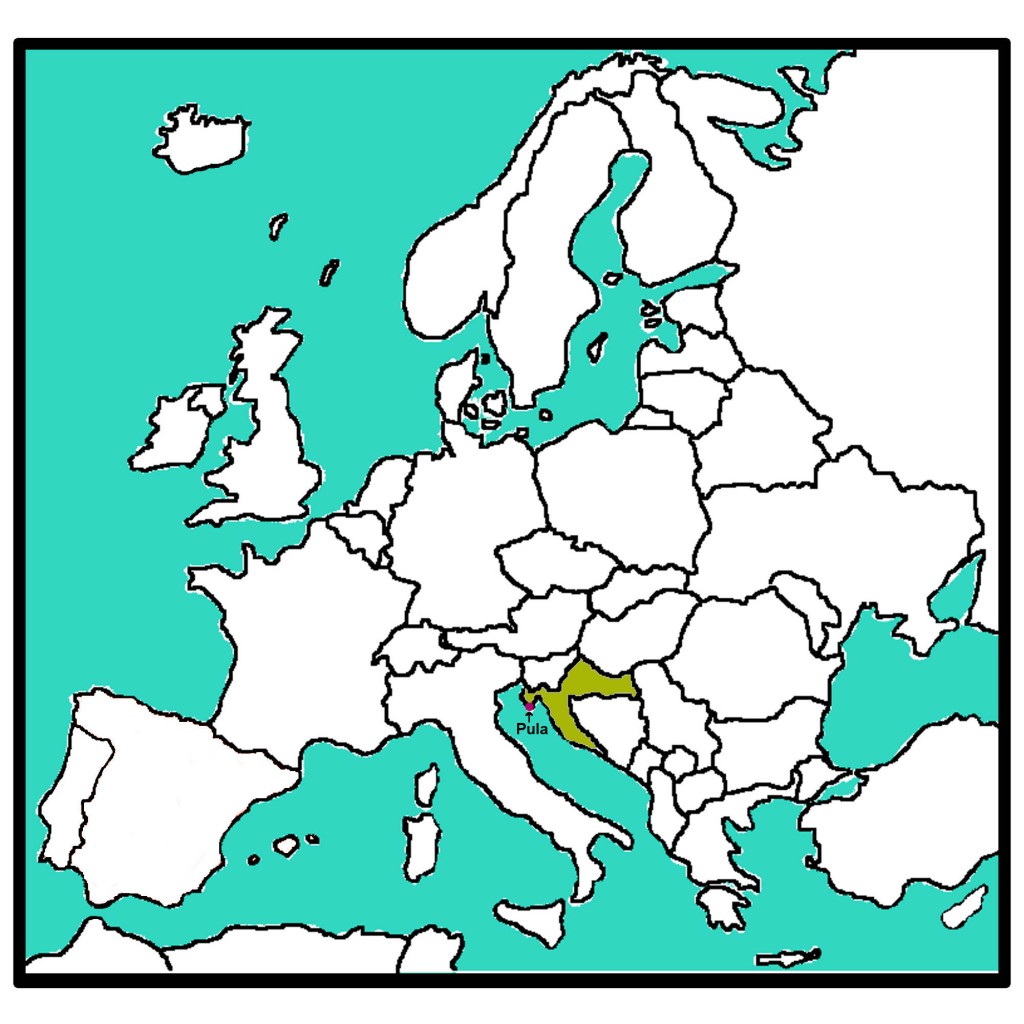 map Europe Pula Croatia