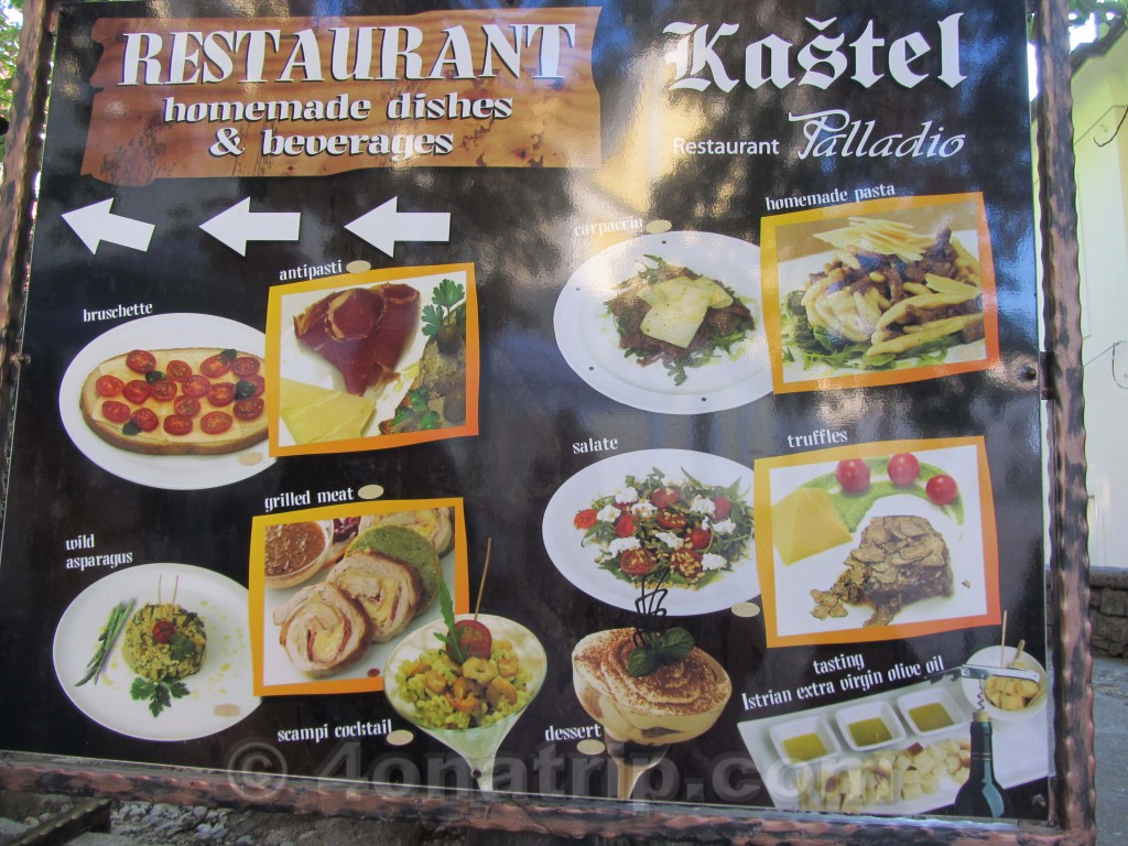 restaurant sign  Hotel Kastel Motovun