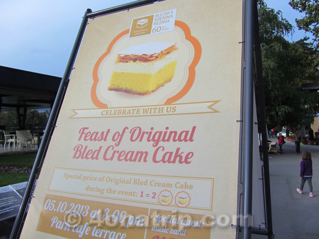 Slovenia Cream Cake sign