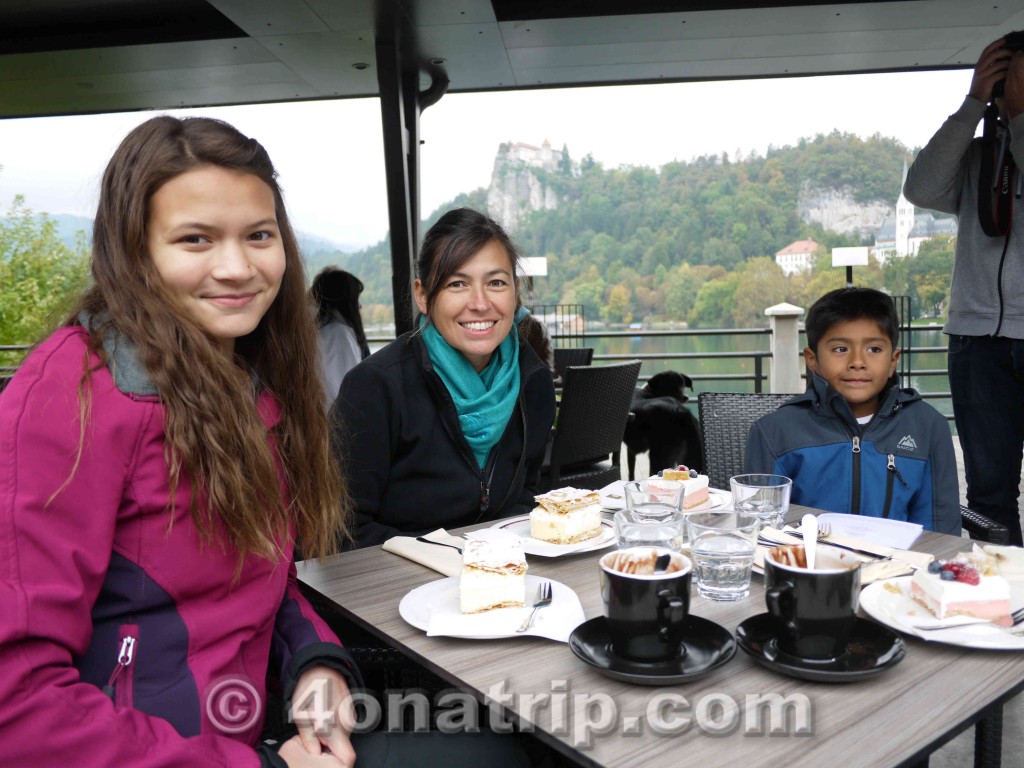 Family at cake festival Lake Bled
