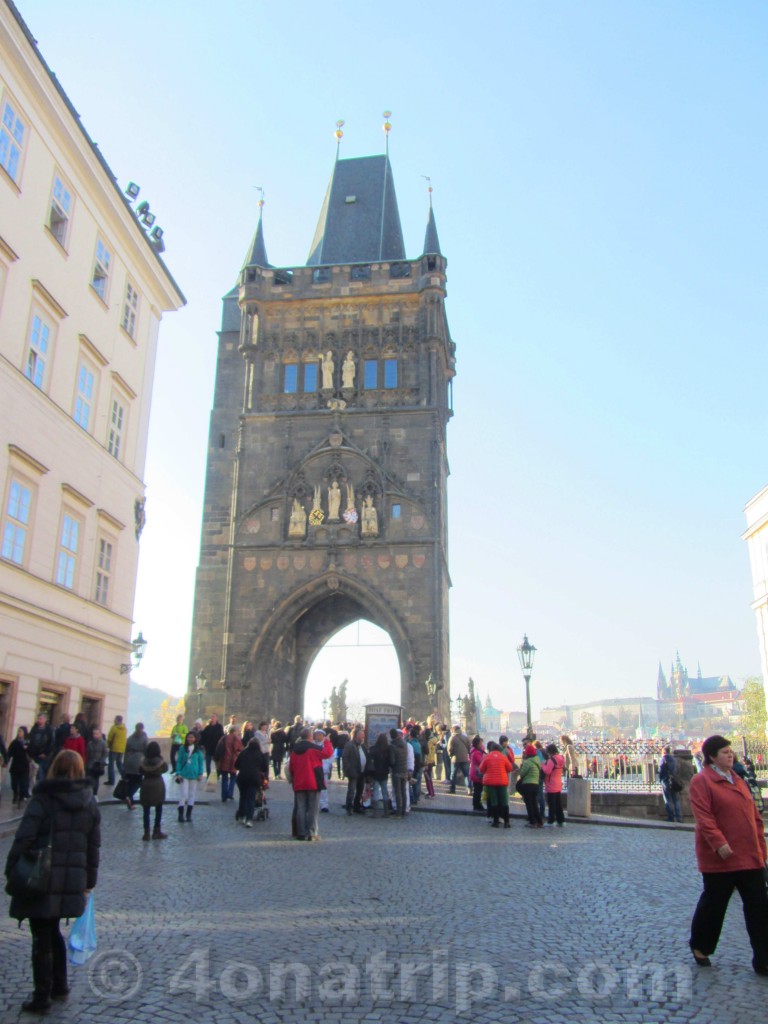 Gothic Charles Bridge Tower Prague Czech Republic
