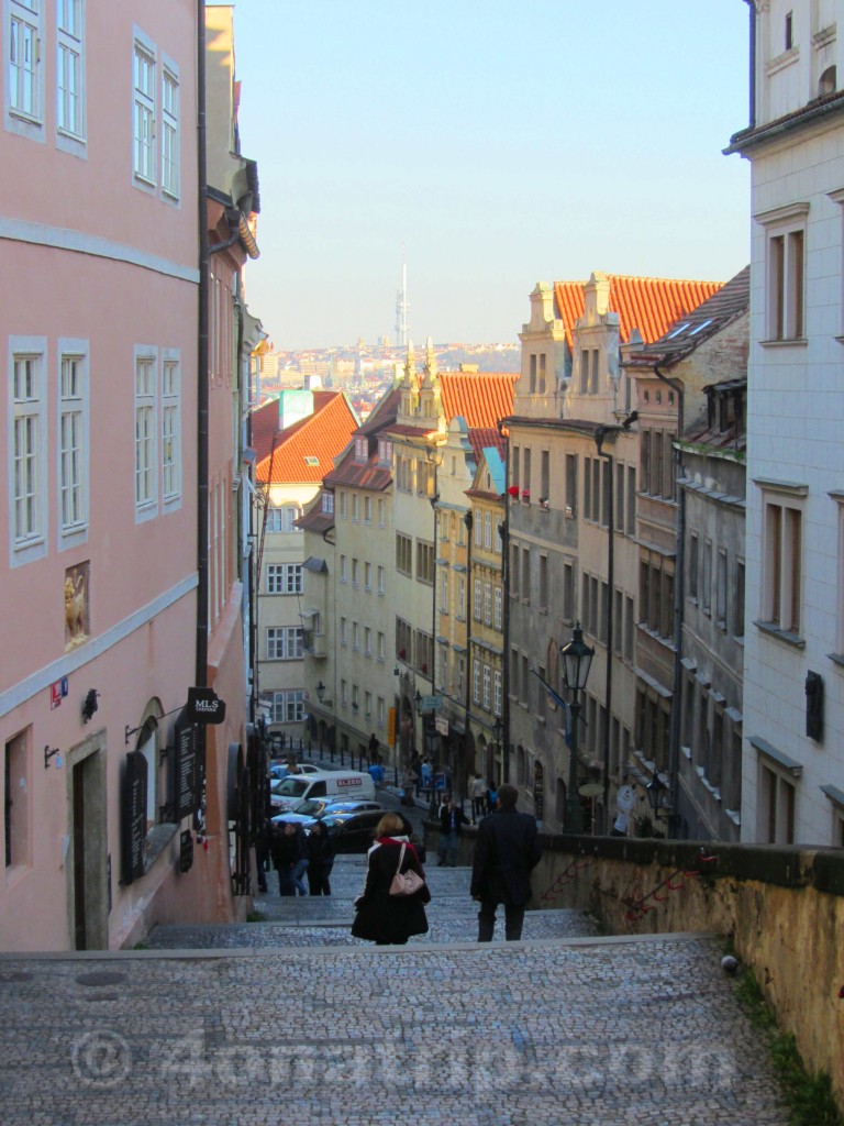 walking up to Prague Castle