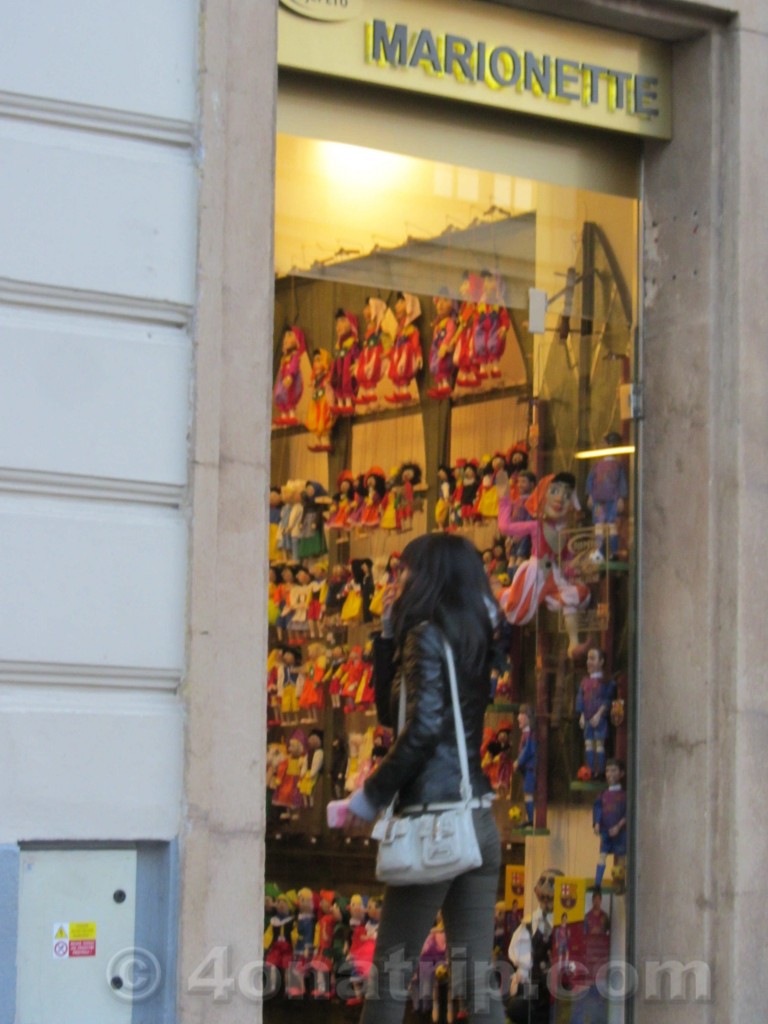 Marionette shop in Prague, CZ