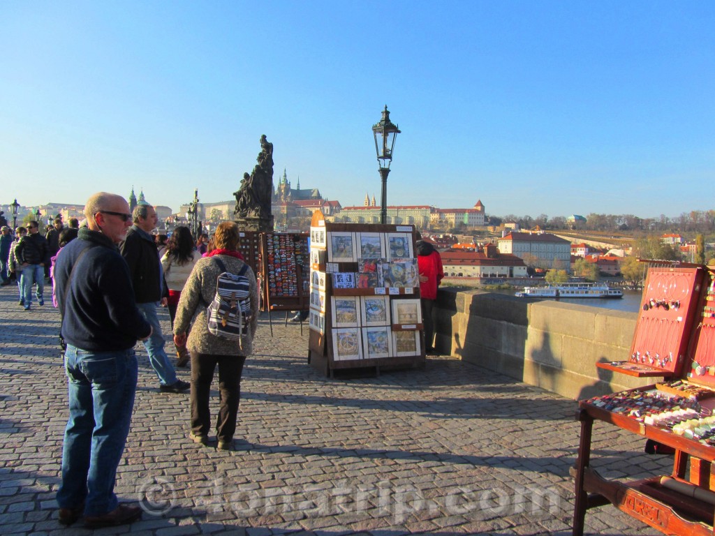Charles Bridge venders Prague Czech Republic