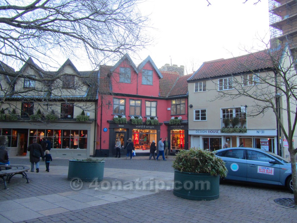 Colorful Norwich buildings