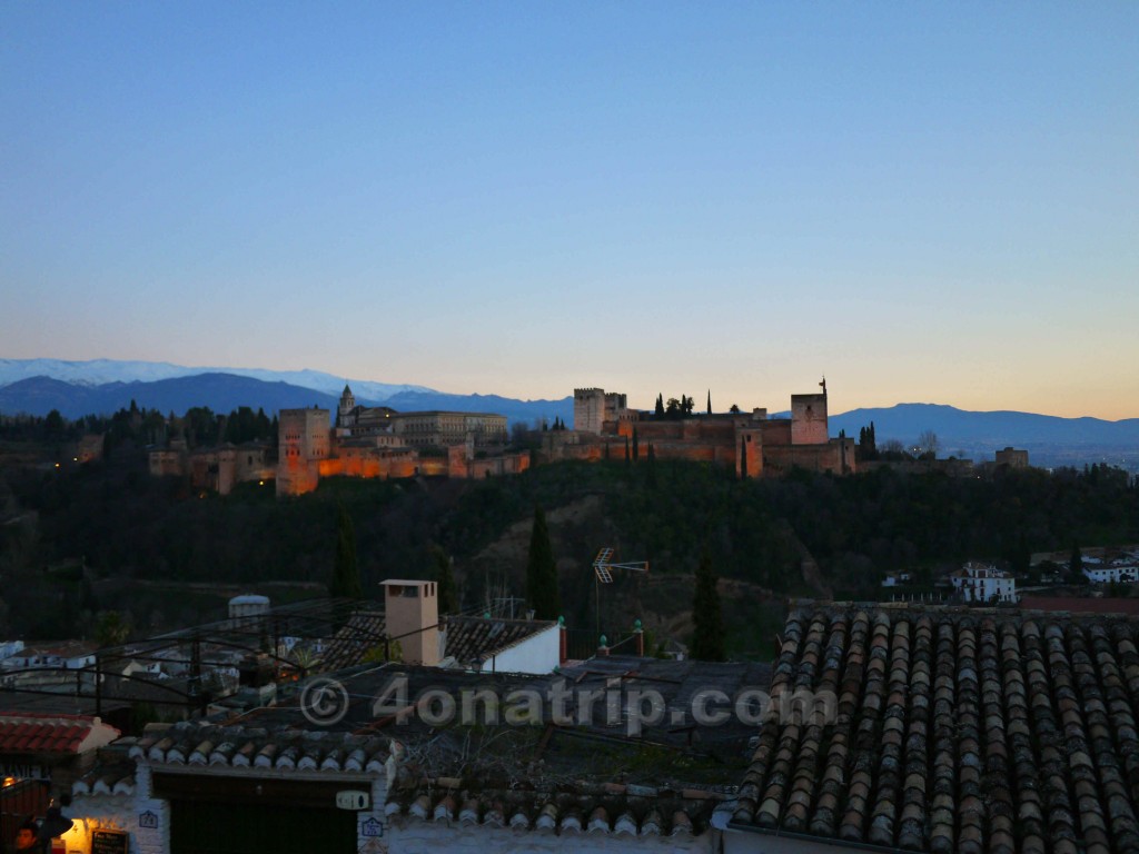 Alhambra at dusk Granada Spain