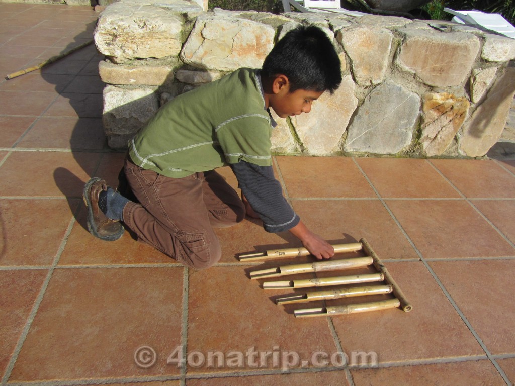 different lengths of bamboo