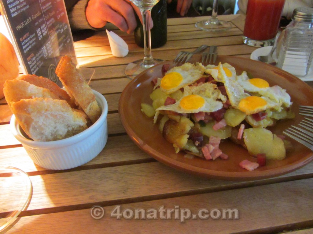 patatas and quail eggs tapas