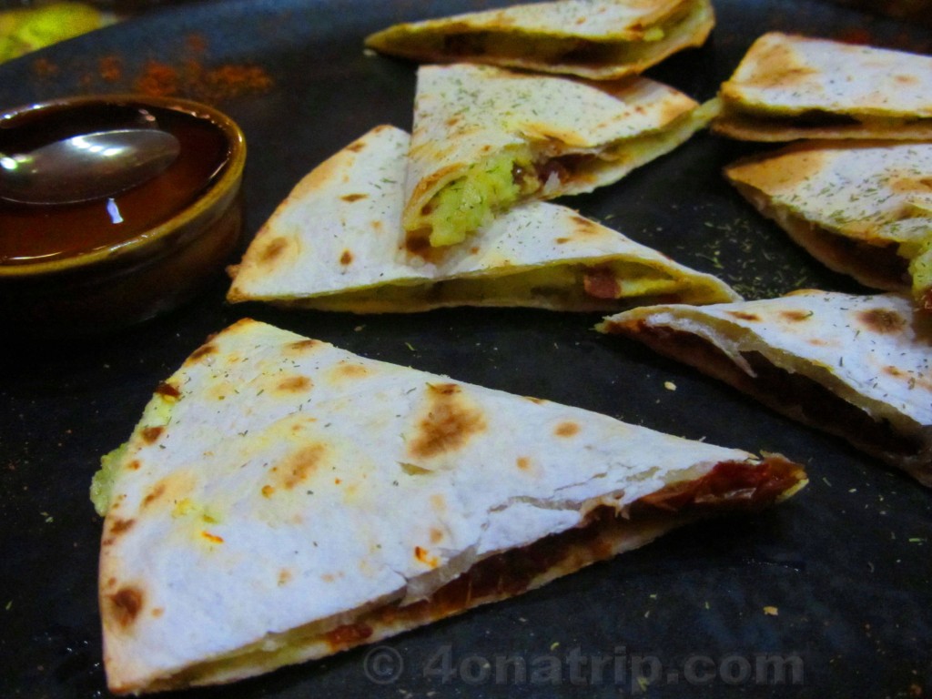 quesadillas at Paprika Granada Spain