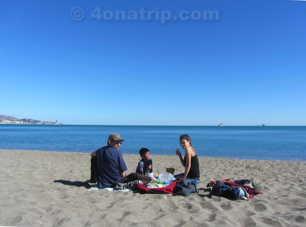 Malaga Spain beach picnic