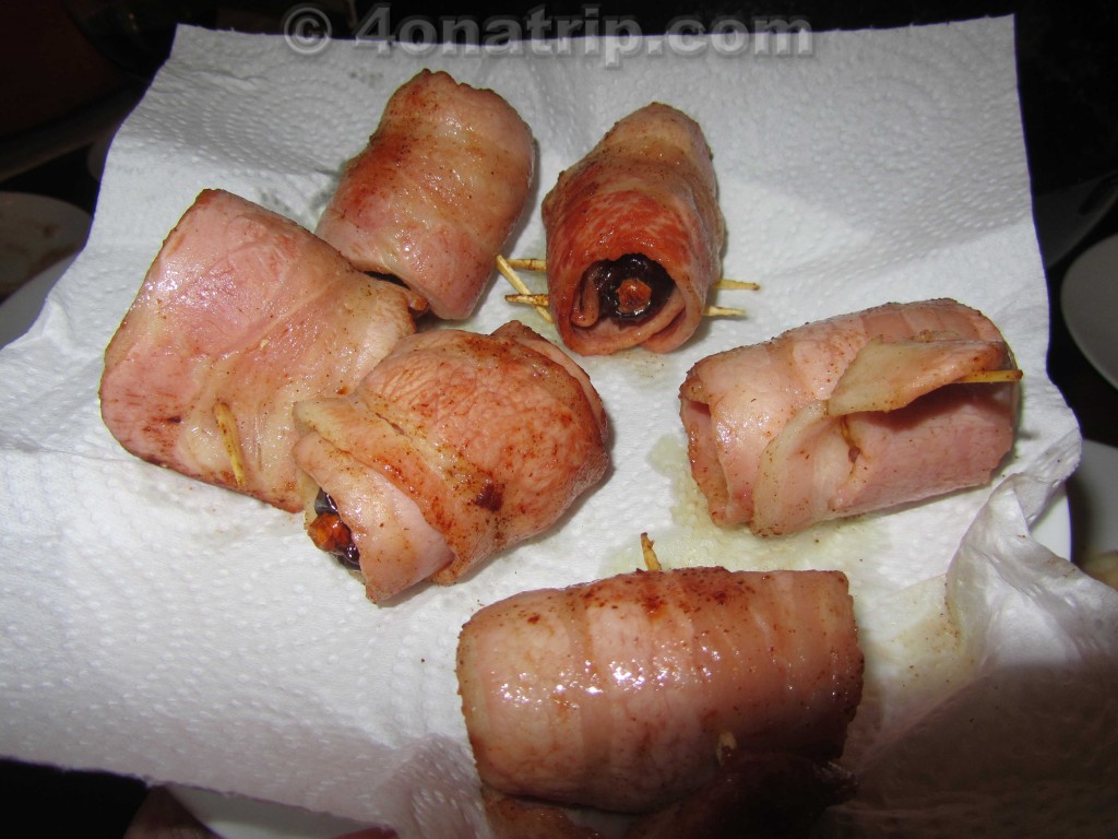 dates wrapped in bacon