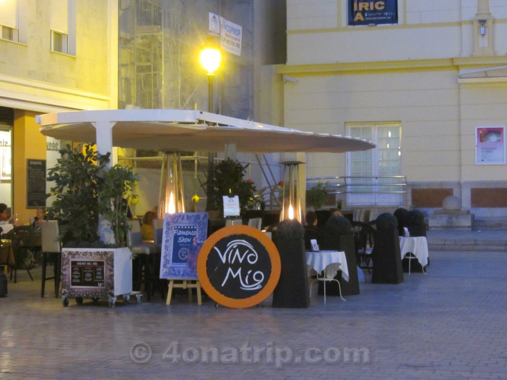 outside seating Vino Mio Malaga Spain