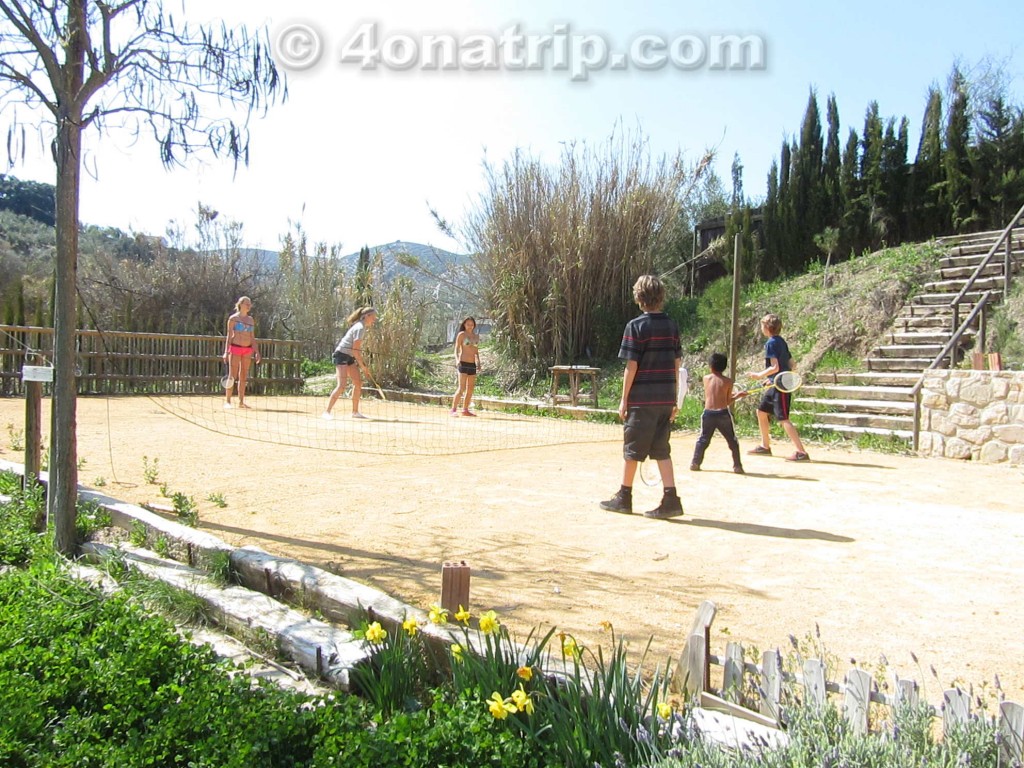 playing badminton