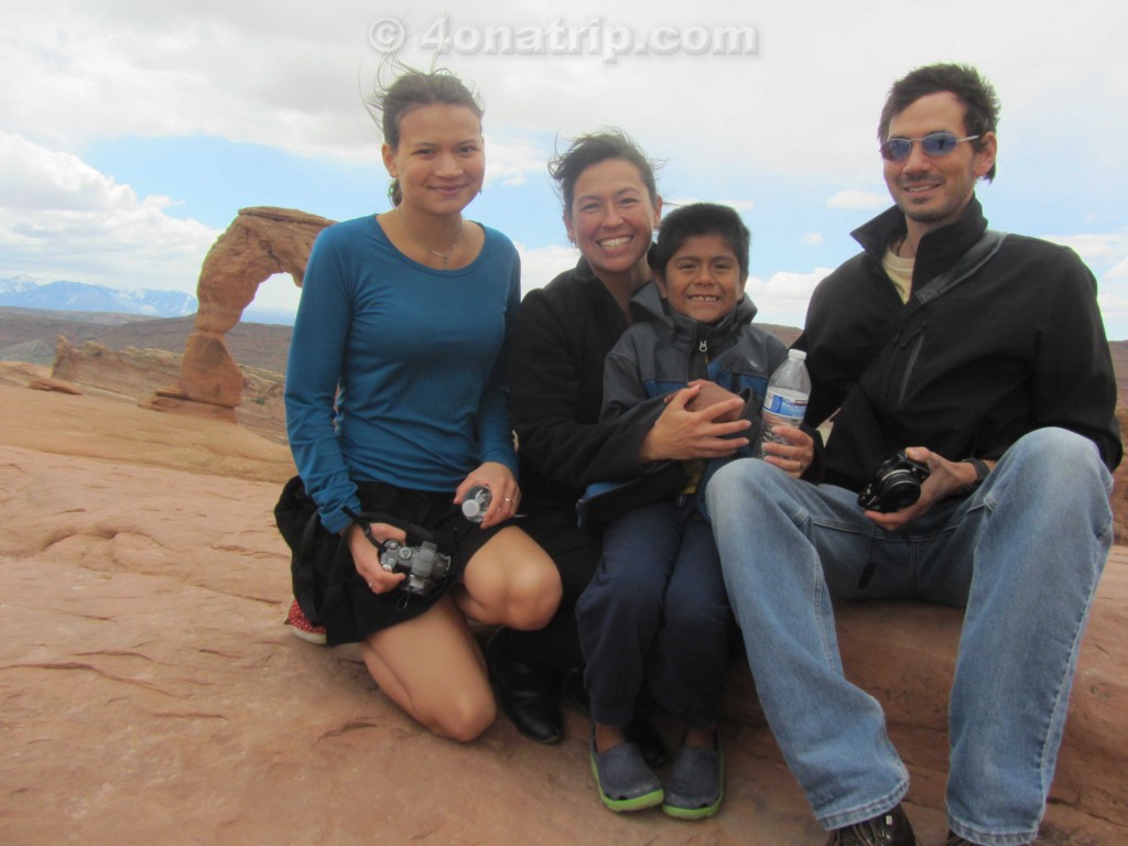 Arches National Park family near Delicate arch