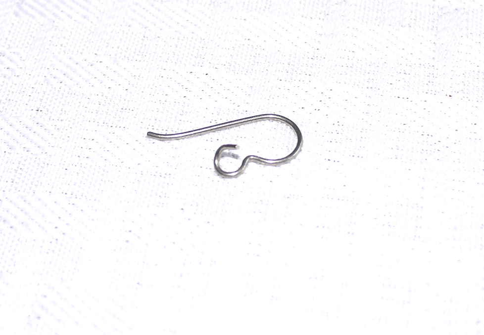 Niobium earring hook opened