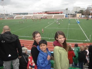 Nancy, Summer and Luie at Rugby Match in Gibraltar